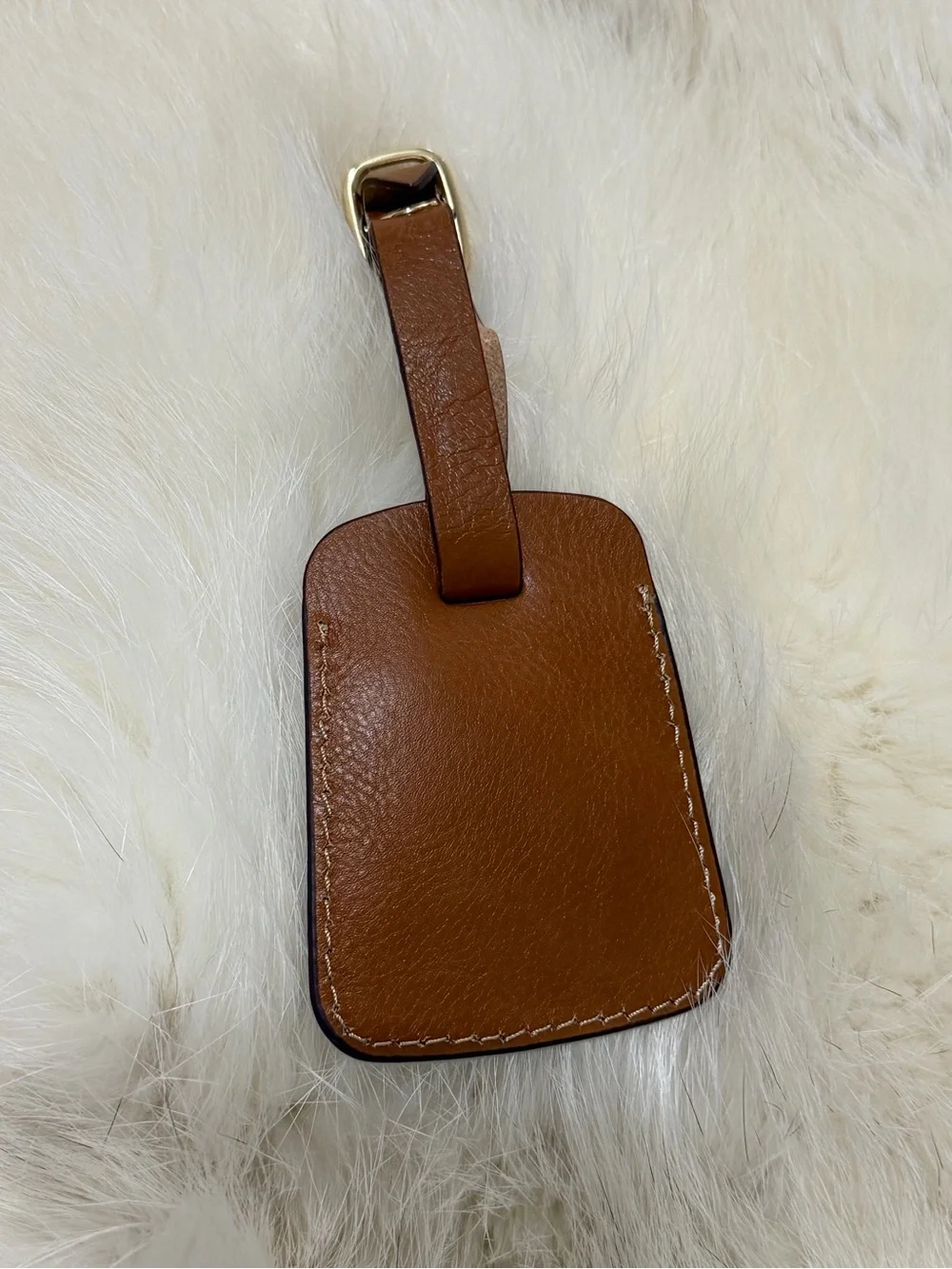 NEW Brics Brown Leather Luggage ID Tag Buckle Suitcase Travel Address Tag